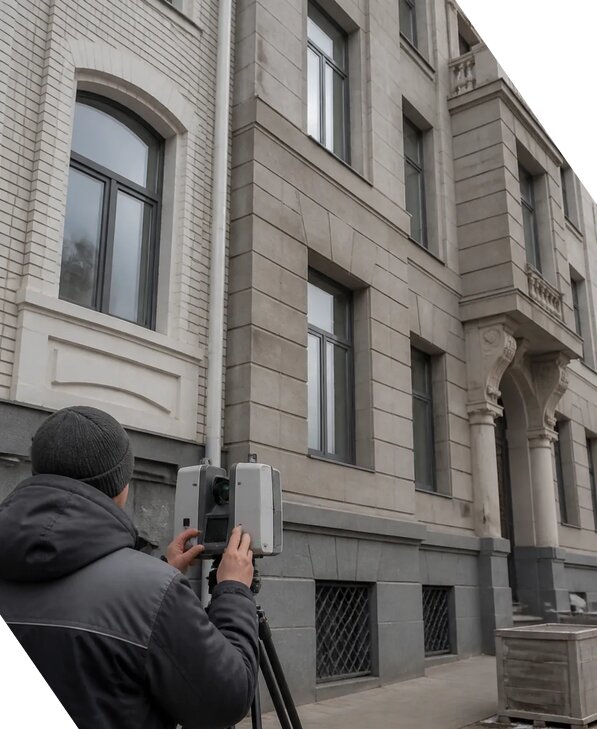 Лазерное сканирование фасадов зданий для обследования в Соколе